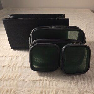 Bundle Deal – Makeup Cases + Handbag Insert Organizer – Black, Multi-Pocket Stor